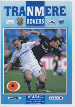 Tranmere Rovers v Walsall Match Programme 2011-10-22